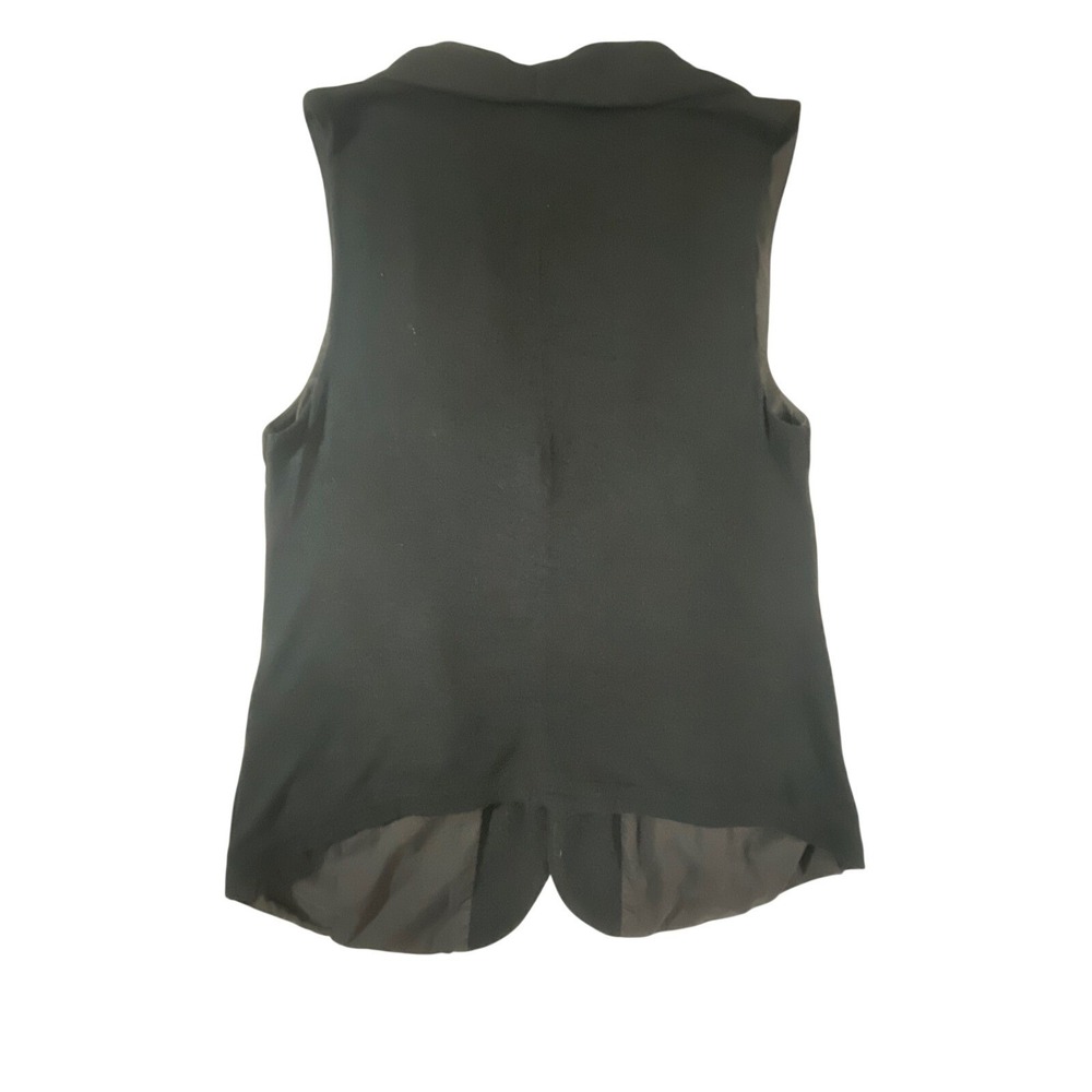 Witchery Womens Black Wool Blend Sleeveless Vest Shawl Collar Zip Pocket Size S - Picture 6 of 7